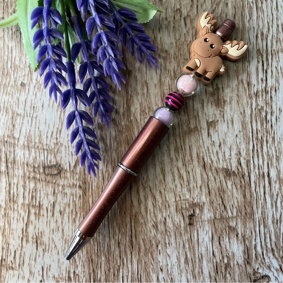 Handcrafted Gnome Dog Pens Beaded Unique Artisan Gifts Office Accessories - Picture 7 of 10